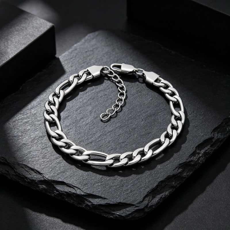 Figaro Titanium Steel Bracelet – Daily Unisex Neutral Wind Element Chain Nk Chain Bracelet