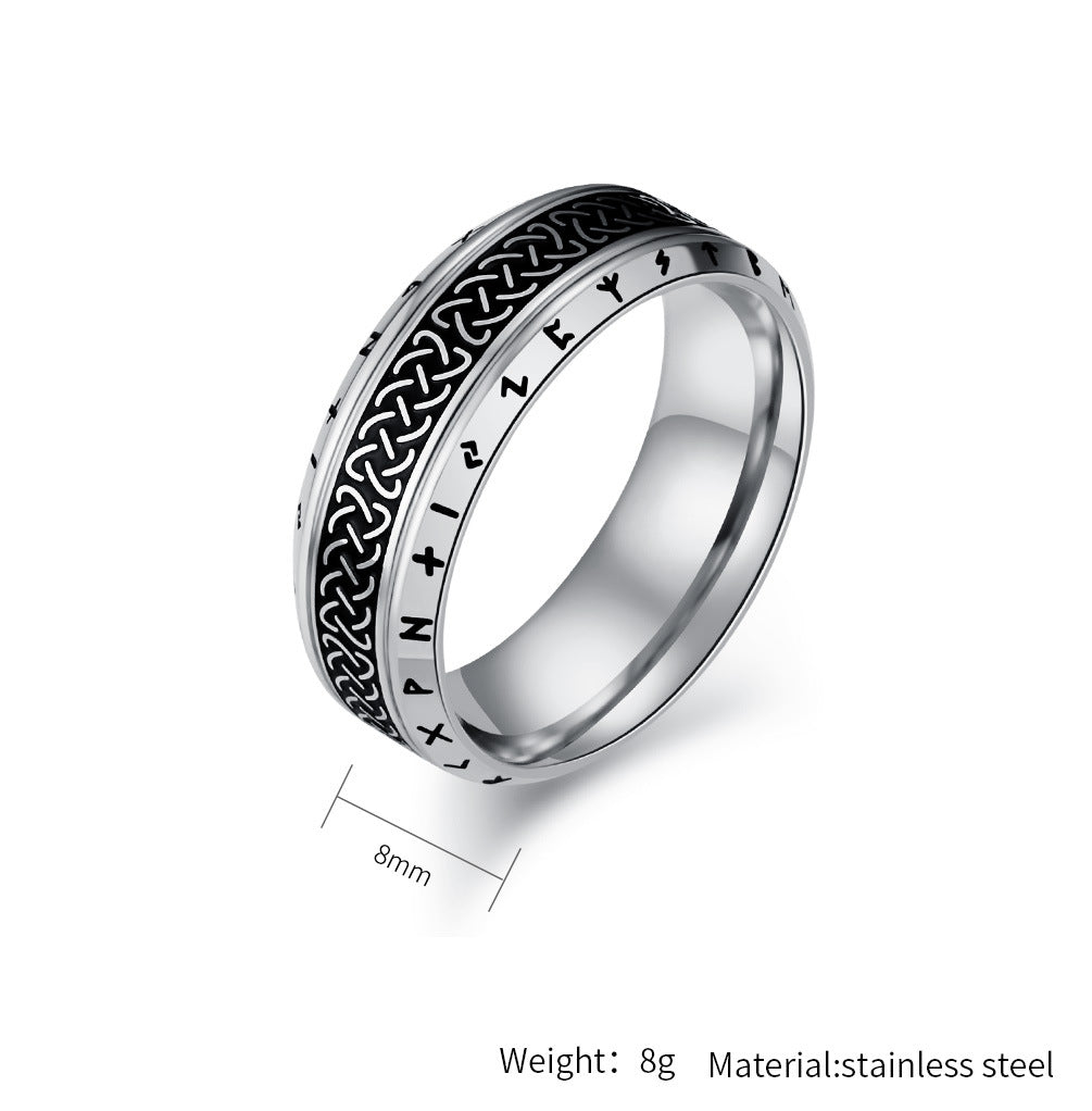 Planderful Celtic Knot Ring For Men Viking Style Durable Stainless Steel Retro Look Literary And Art Fans
