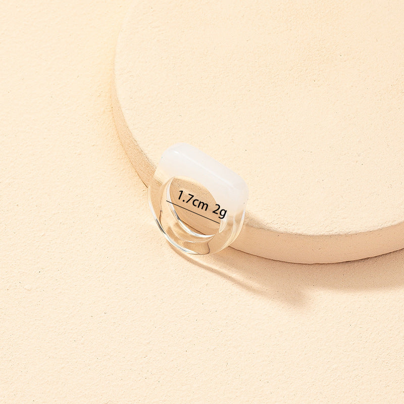 Chic Transparent Resin Ring for Women - Vienna Verve Collection