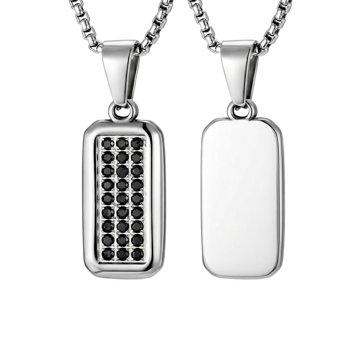 Zircon Geometric Stainless Steel Pendant for Men