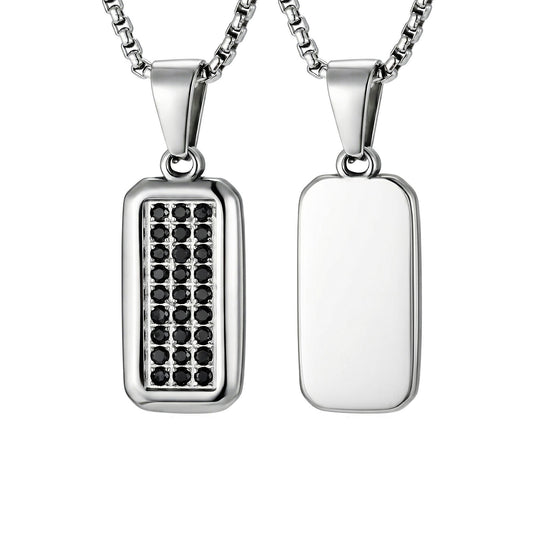 Zircon Geometric Stainless Steel Pendant for Men