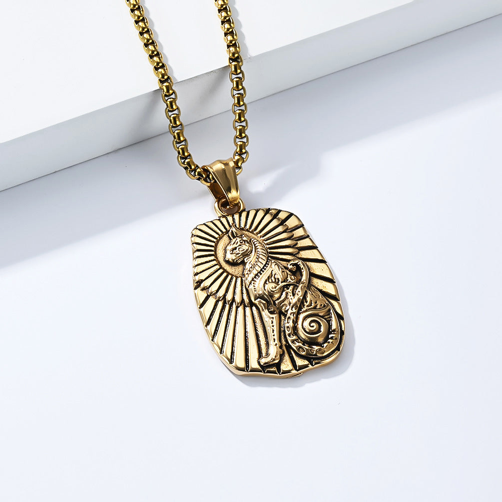Stainless Steel Vintage Cat Necklace