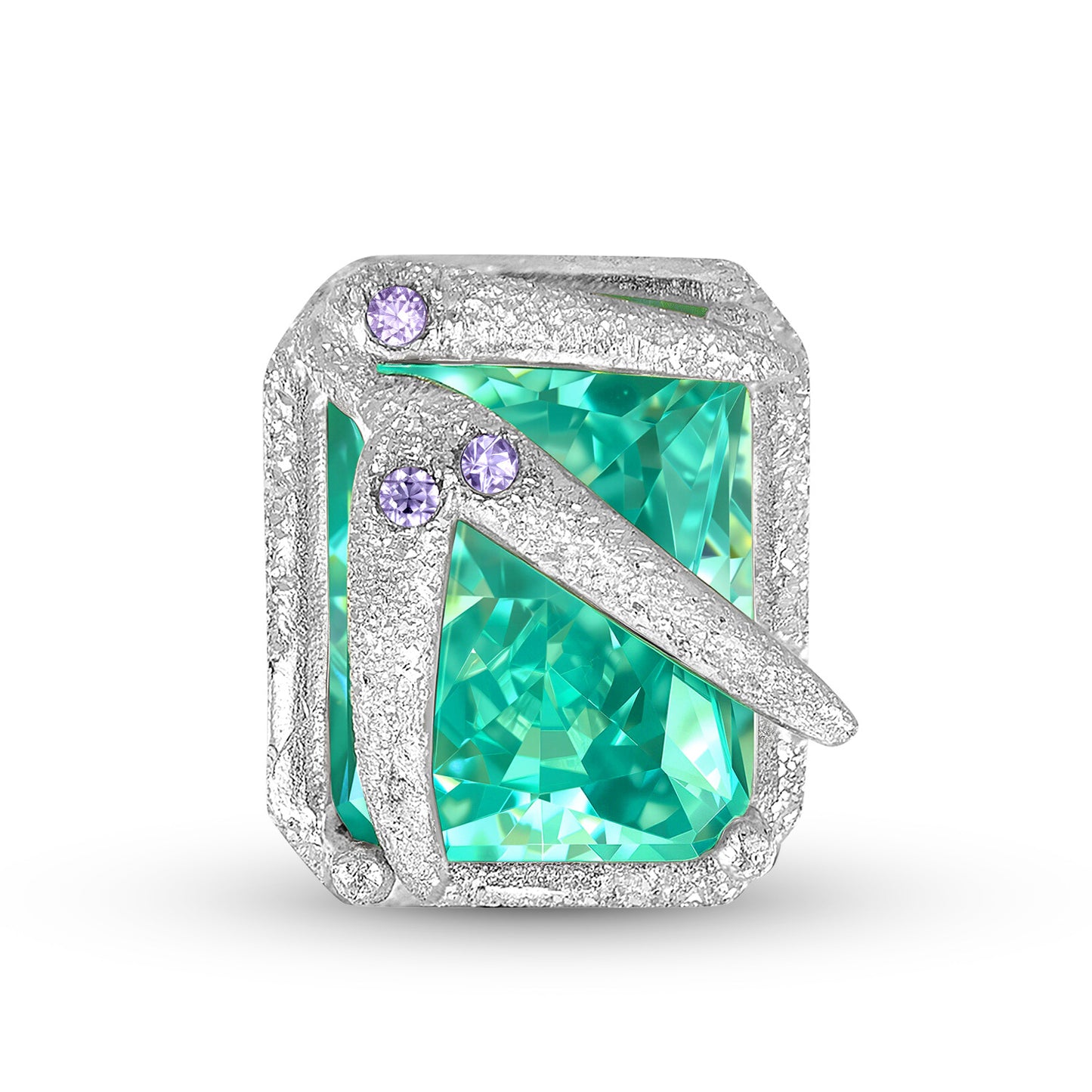 Planderful Everyday Genie S925 Sterling Silver Phoenix Feather Necklace Inlaid Ice Flower Cut Blue Ice High Carbon Zircon Clavicle Chain