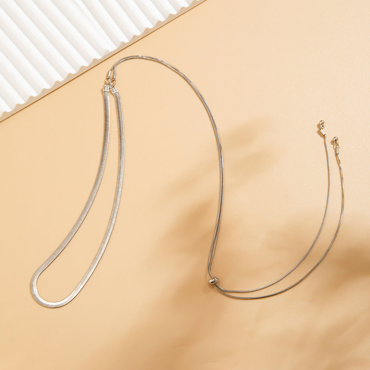 Cross-border Long Snake Bone Chain Necklace with Layered Winding Design