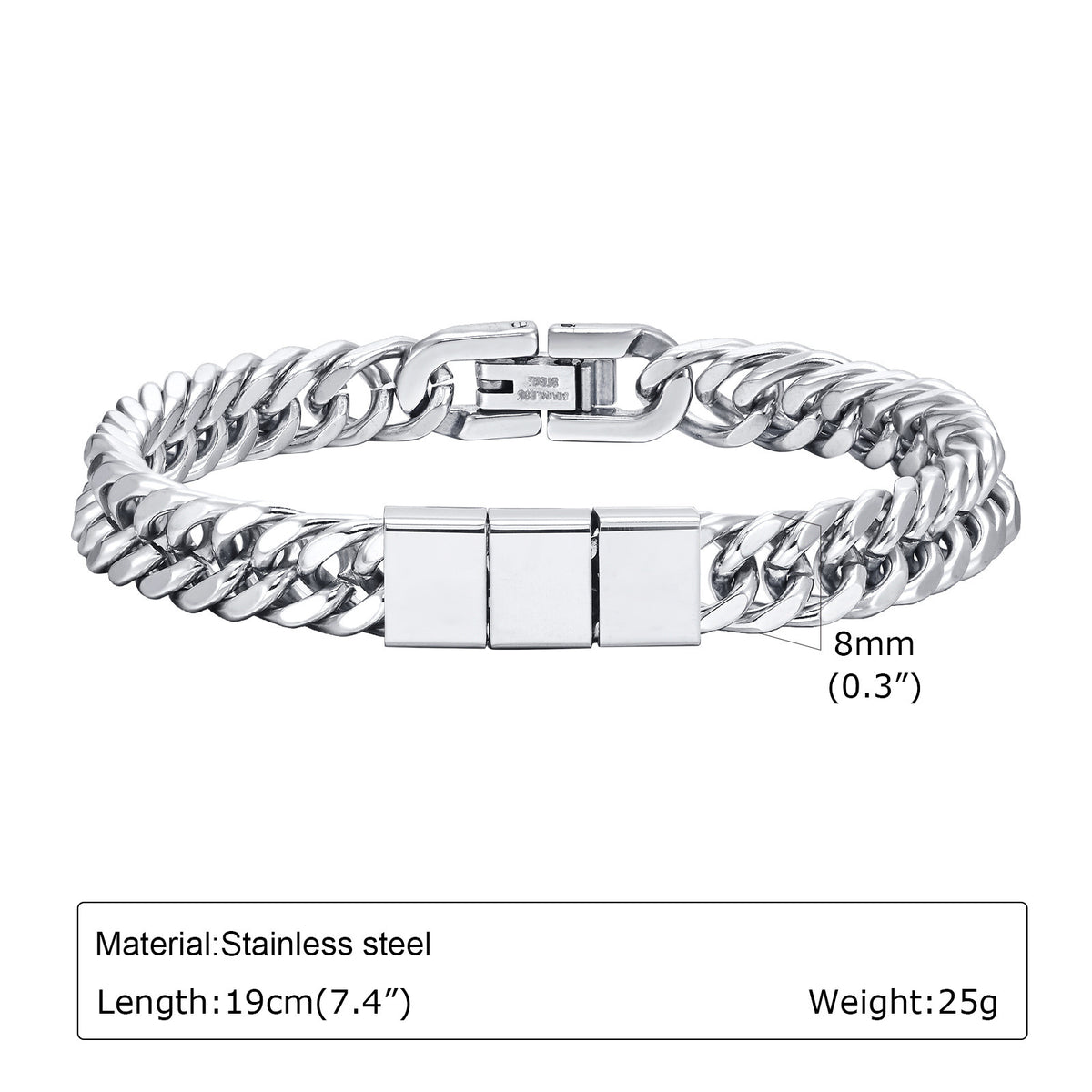 Diy Stainless Steel Double Woven Chain Bracelet Steel Men's