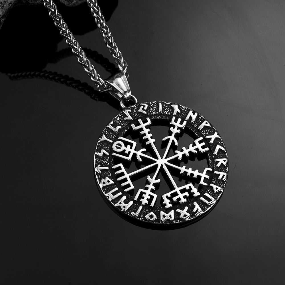 European And American Retro Men's Jewelry Compass Pendant Necklace