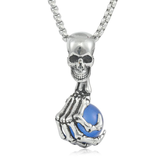 European And American Stainless Steel Skull Pendant Necklace