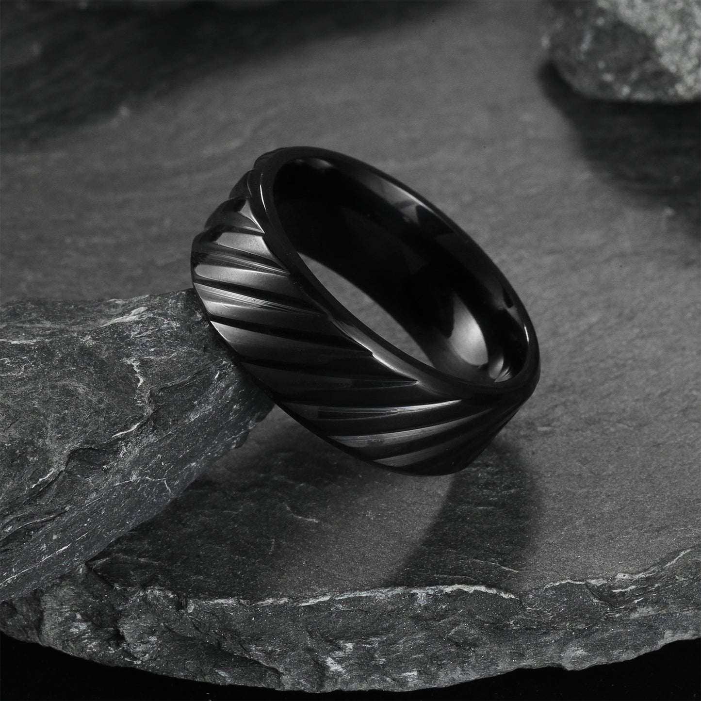 Premium Titanium Steel Ring For Men Unisex Twill Design By Planderful Everyday Genie Collection