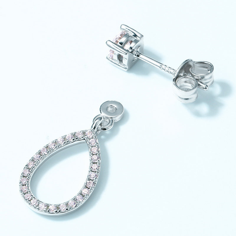 S925 Sterling Silver Moissanite Geometric 4 × 4 mm Stud Earrings
