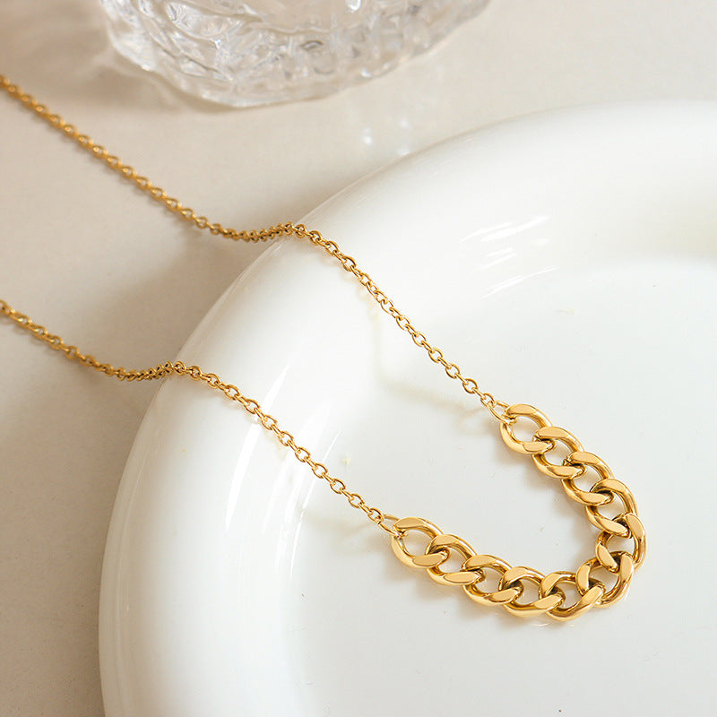 Golden Hip-Hop Thick Chain Necklace by Planderful - Everyday Genie Collection