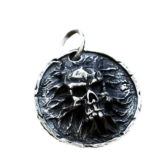 Titanium Steel Punk Skull Pendant for Men - Retro European and American Hip-Hop Style