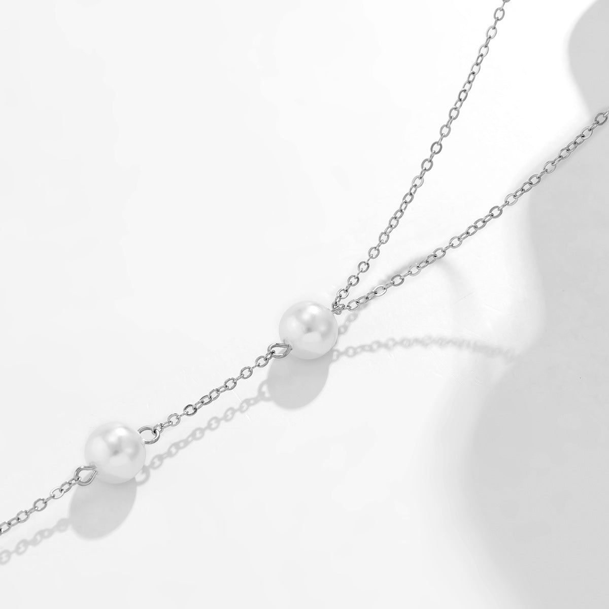Planderful Vienna Verve Imitation Pearl Fringe Necklace For Women Chic Slim Long Chain