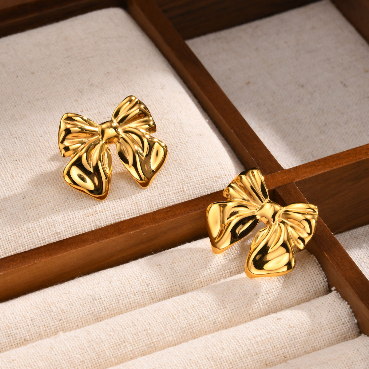 Modern Gold-Tone Stainless Steel Earrings