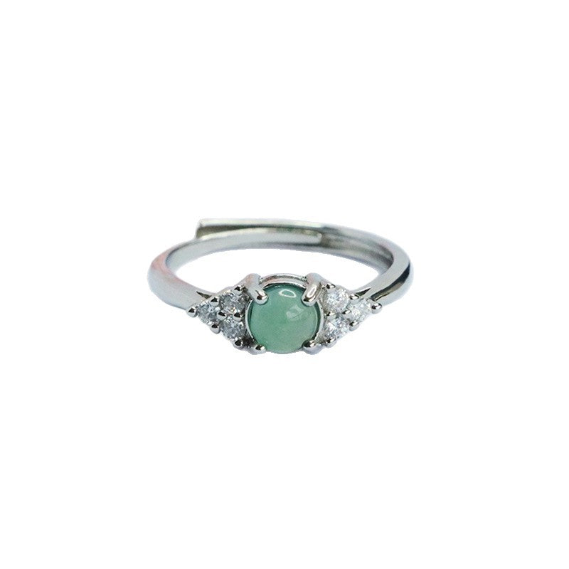 Blue-Water Jadeite Wing Motif Ring
