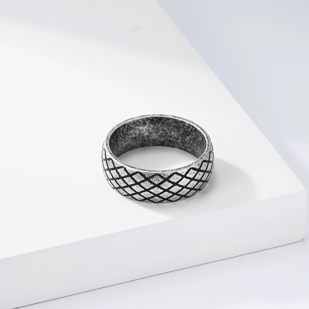 Vintage Contemporary Stainless Steel Men's Ring