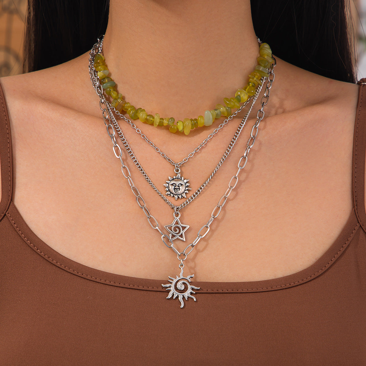 Planderful Vienna Verve Necklace – Irregular Sun Gravel Design