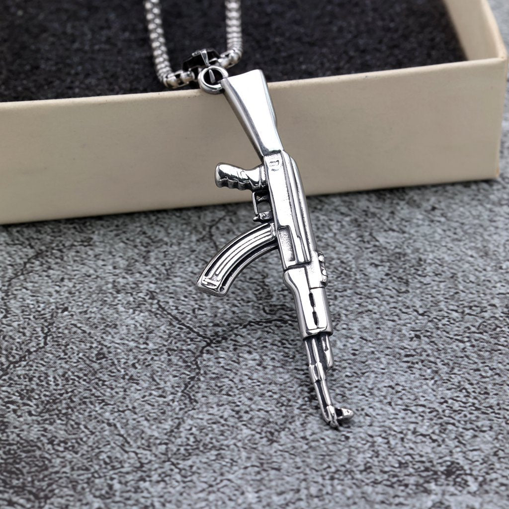 Vintage Stainless Steel Pendant Necklace