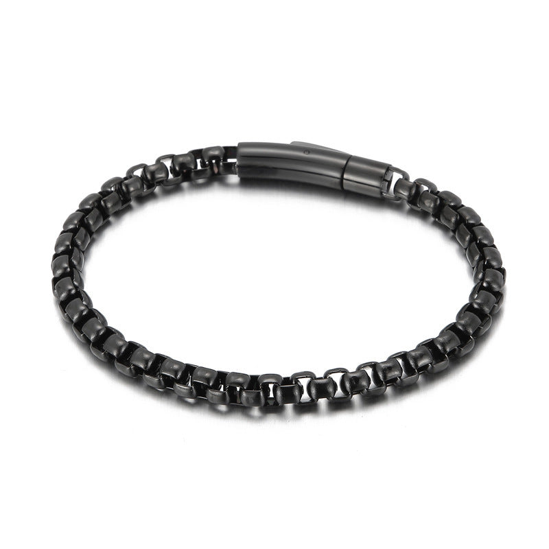 Planderful Square Pearl Bracelet Retro Magnetic Buckle Men