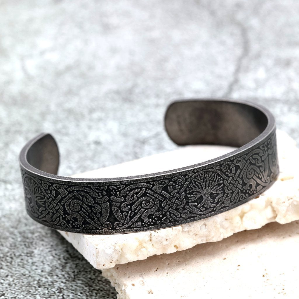 Planderful Viking Stainless Steel Bracelet For Men Vintage Totem CBracelet Durable Iconic Gift