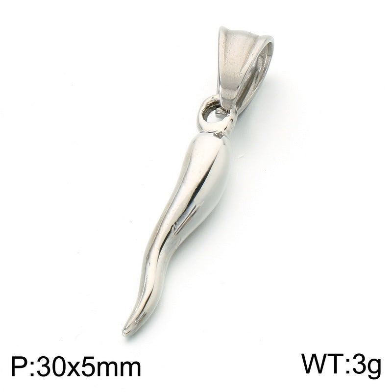 Niche Many Elements Myth Pendant Tower Conch Trident Feather Stainless Steel Men's Pendant Necklace