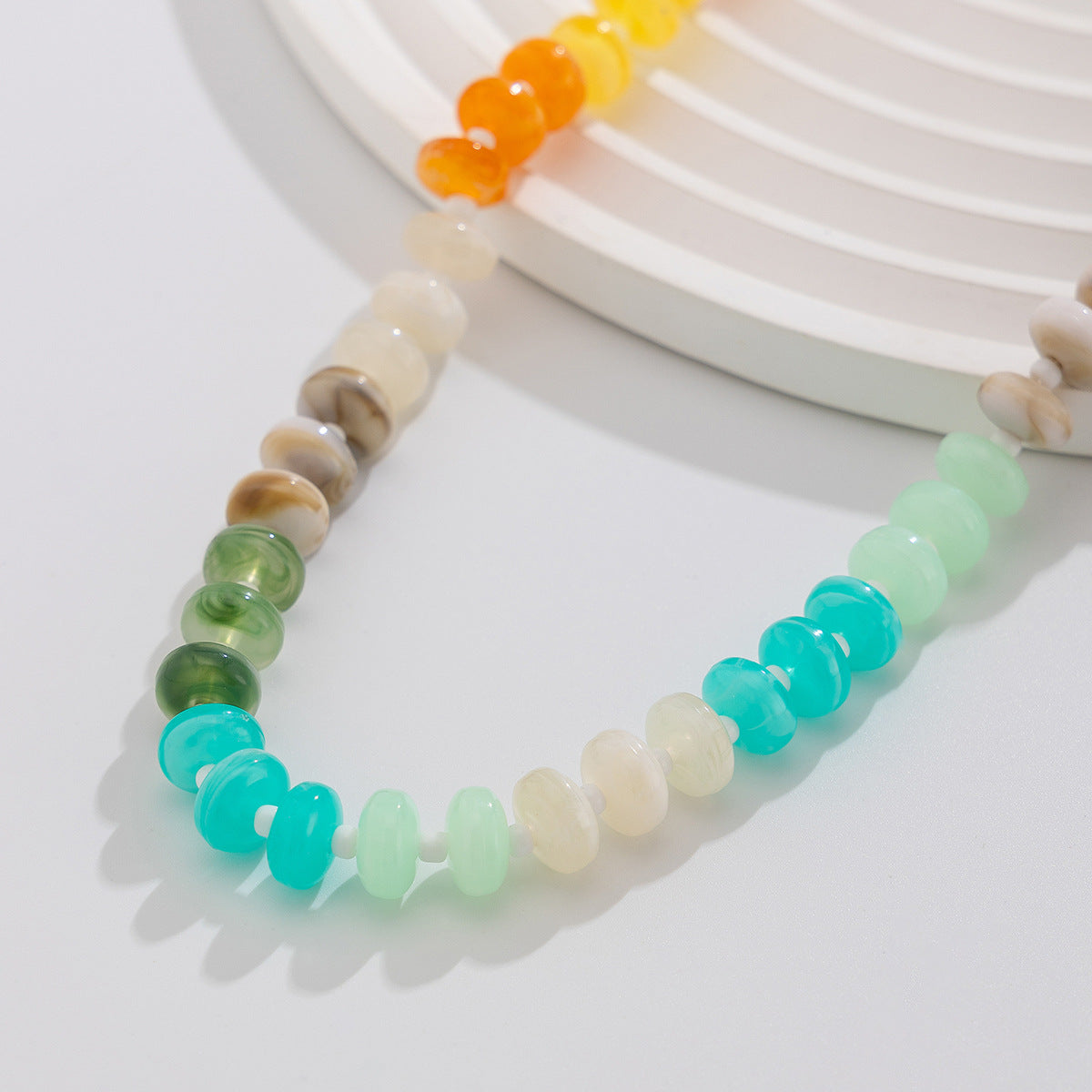 Rainbow Acrylic Beaded Necklace Collection