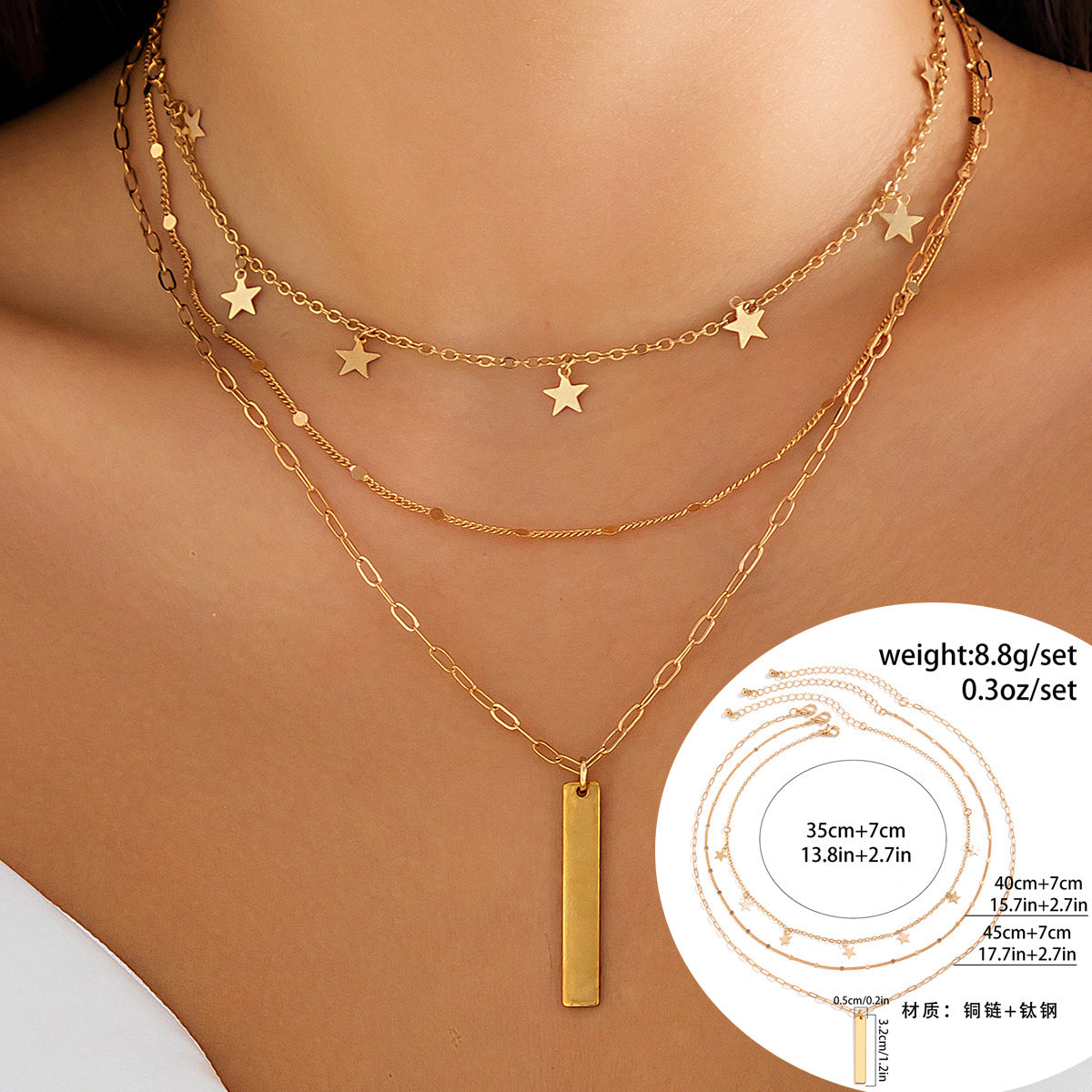 Cross-border Jewelry: Elegant Multi-layered Necklace with Imitation Pearls