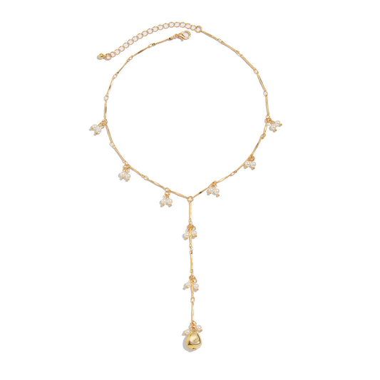Planderful Vienna Verve Necklace – Elegant French Retro Imitation Pearl Design
