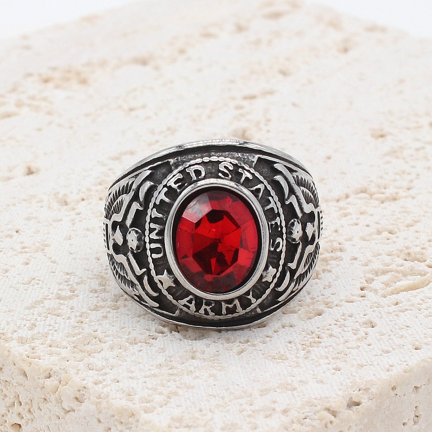 Personalized Retro GI Zircon Ring For Men And Women By Planderful Everyday Genie Protection Statement