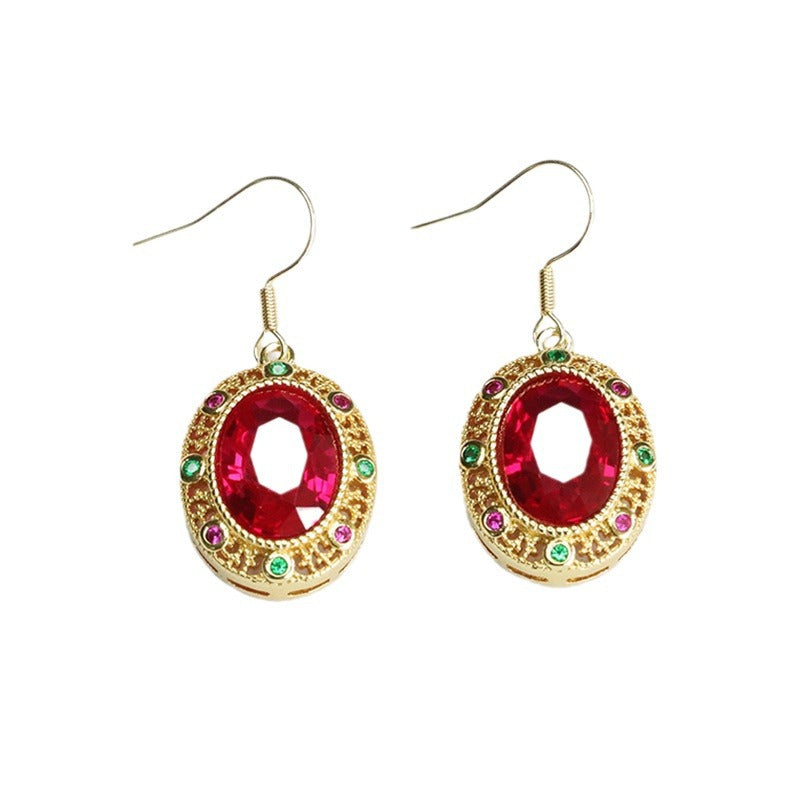 Lab-Grown Ruby Vintage Drop Earrings