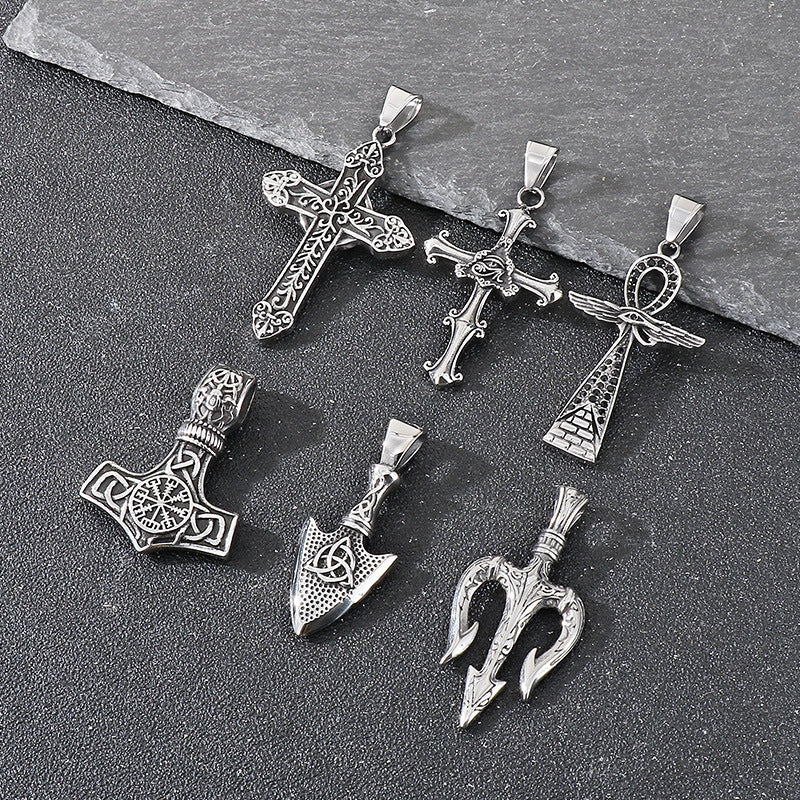 Planderful Norse Eye Of Horus Necklace Titanium For Men Bold