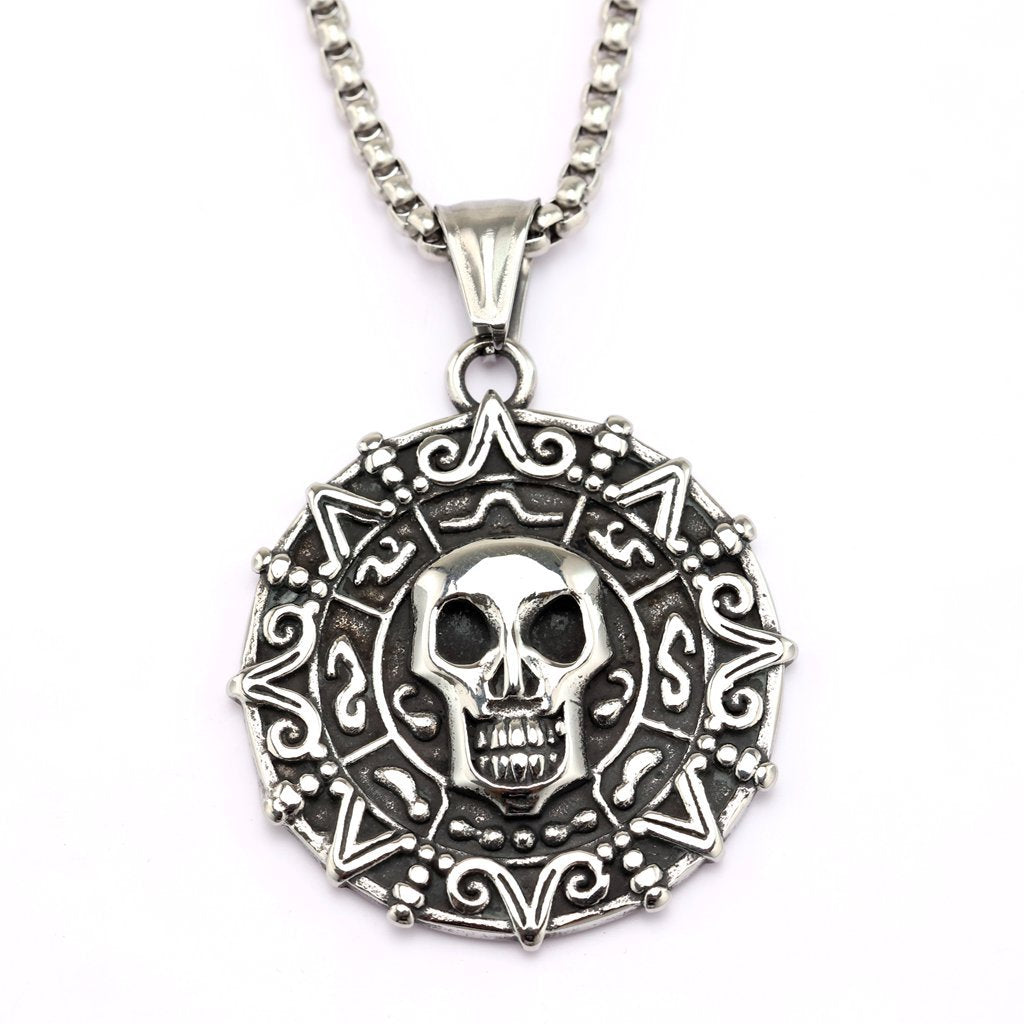 Vintage Skull Stainless Steel Pendant Necklace