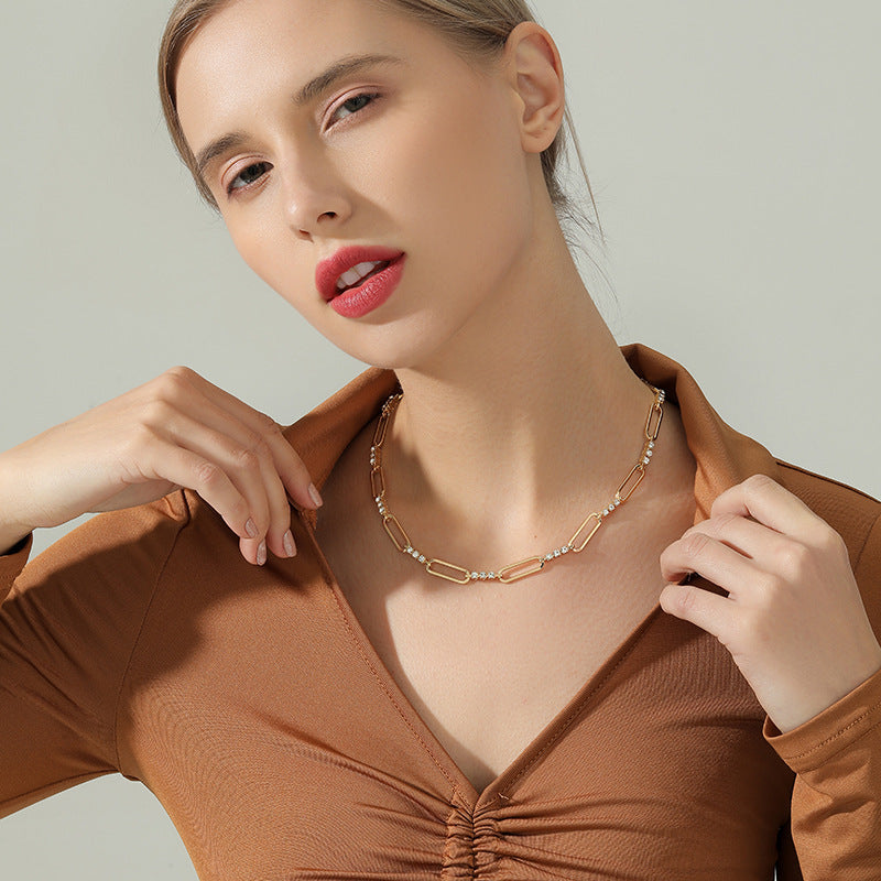 Luxurious Geometric Chain Necklace - Vienna Verve Collection