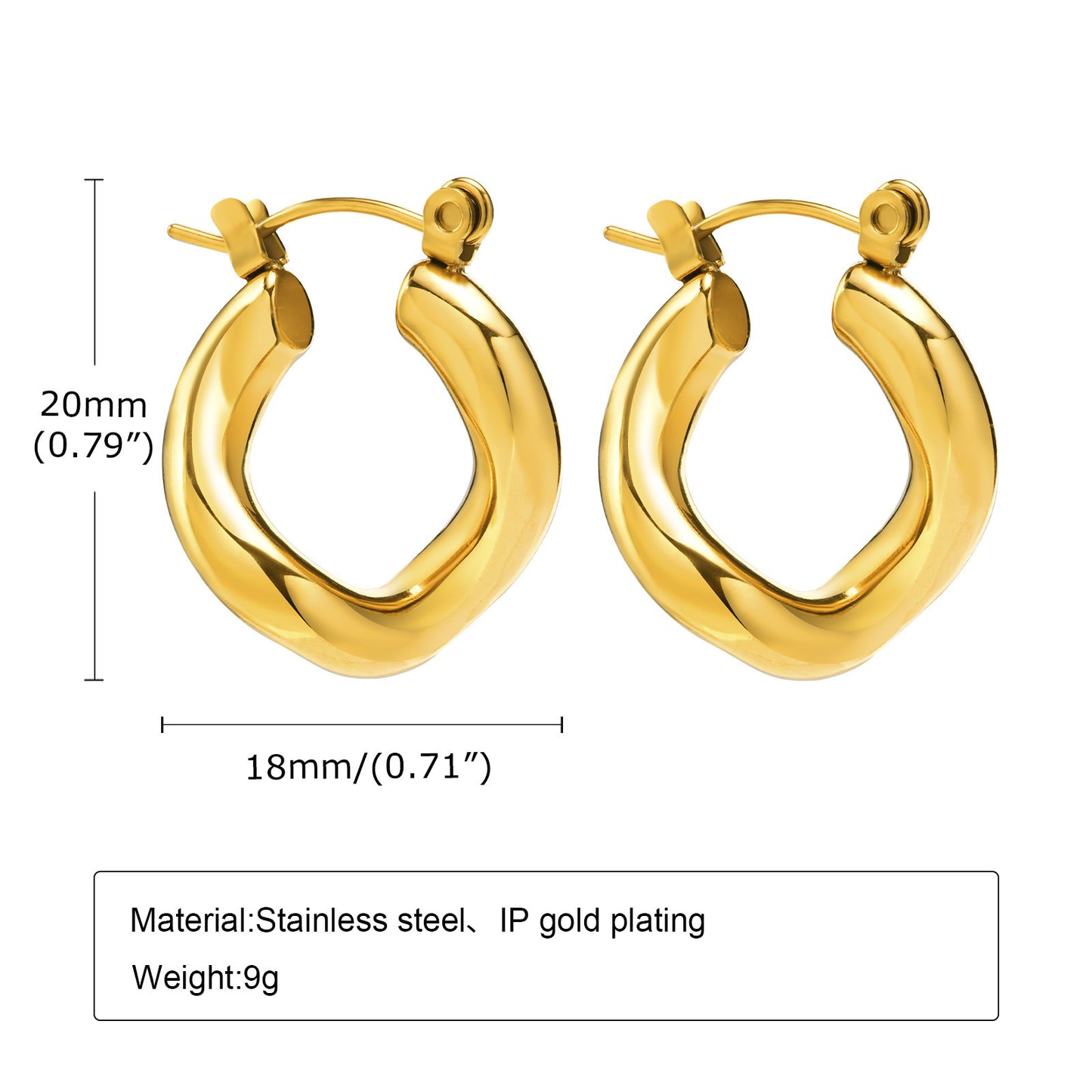 European And American Accessories Stainless Steel Irregular Earrings