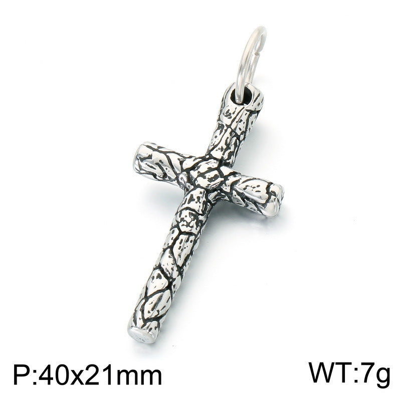 Halloween Diablo Skull Necklace Pendant Street Gothic Men's Stainless Steel Cross Pendant