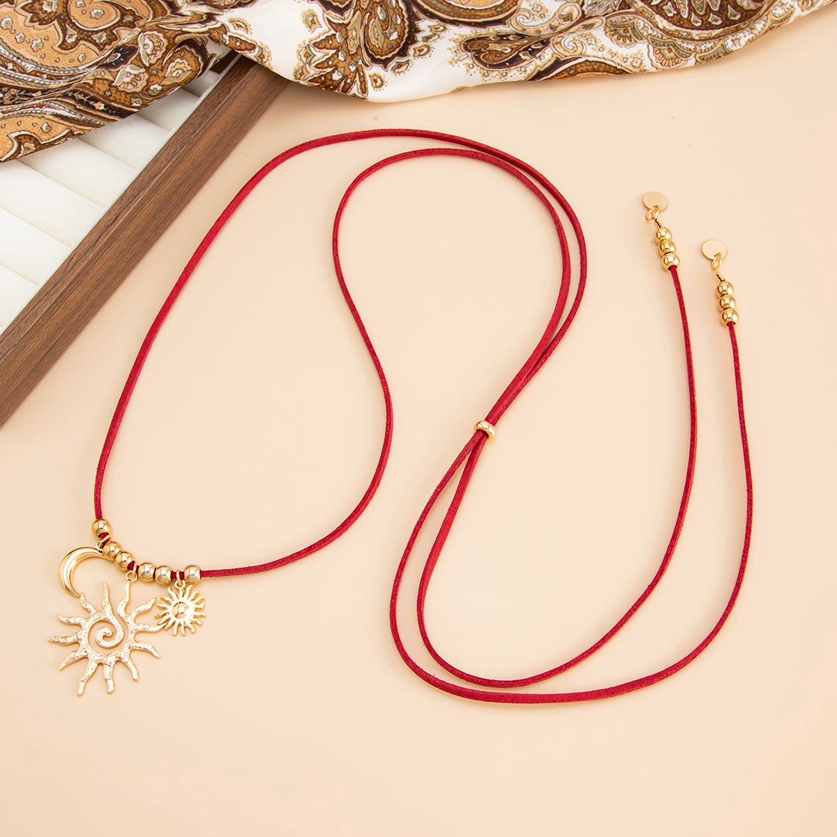 Sun Crescent Beaded Vacation Necklace