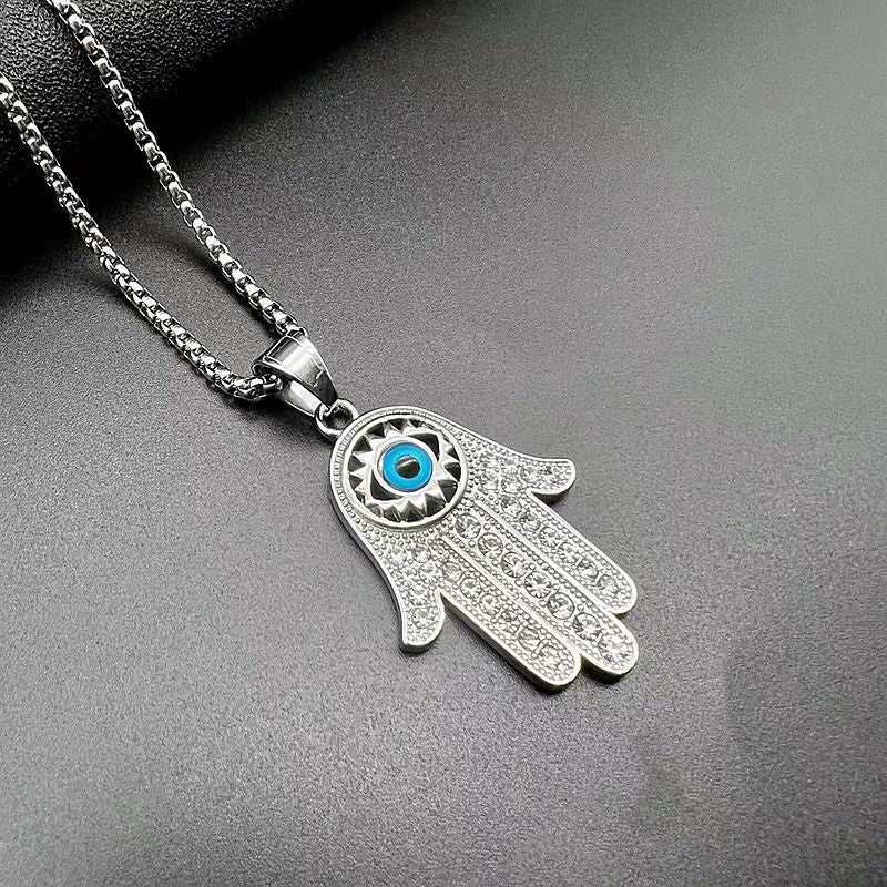 Rhinestone Necklace – Statement Fatima Hand