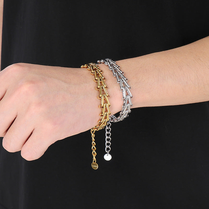 Planderful Unisex V Shaped Horseshoe Ring Bracelet 18K Gold