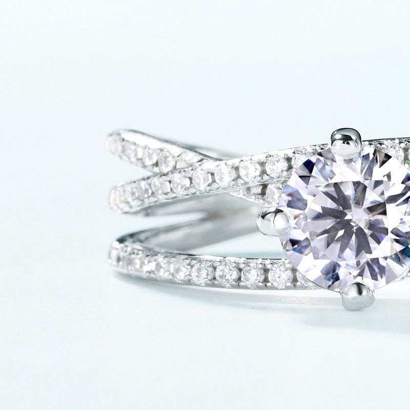 Planderful Classic Moissanite Sterling Silver Ring – 6 × 6 mm, 0.8 ct