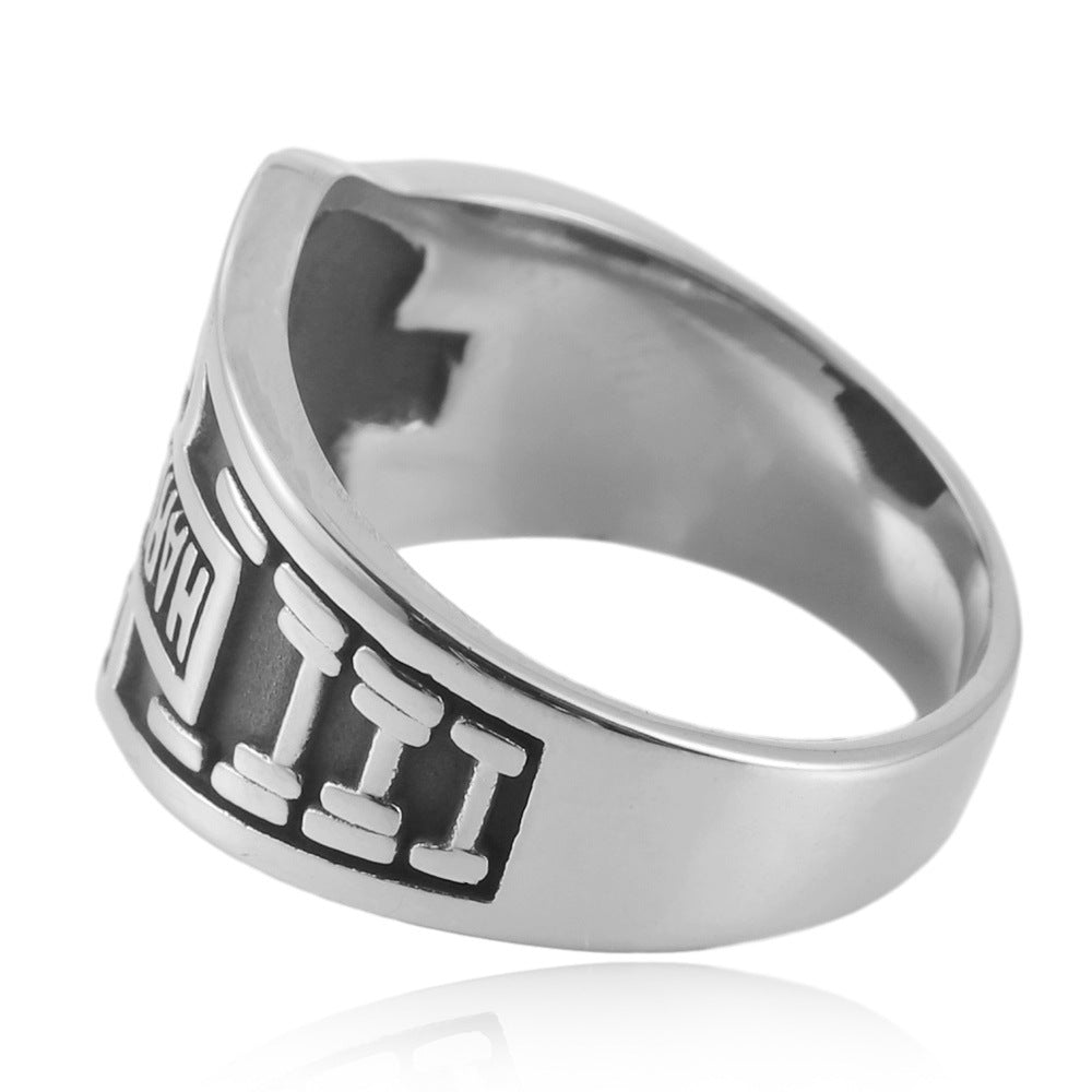 Titanium Steel Eagle Motorcycle Ring for Men - Punk Retro Style, Size 7-13