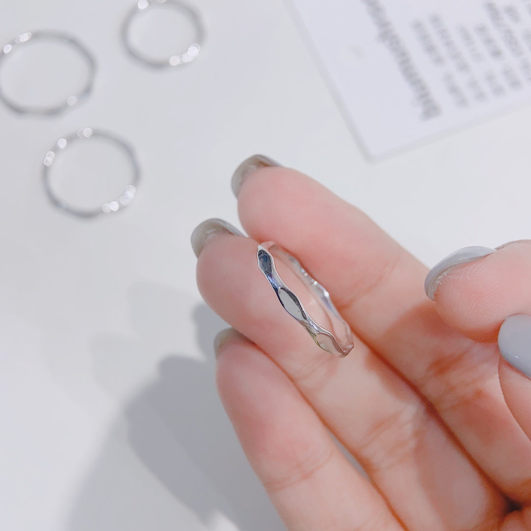 S999 Fine Silver Twisted Line Ring