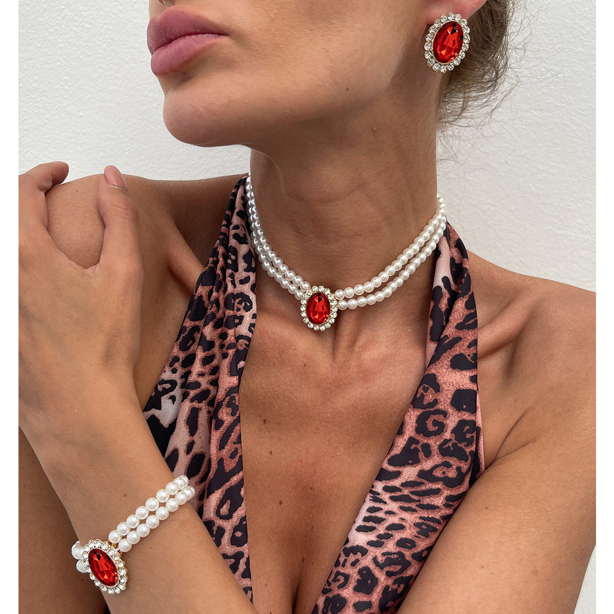 Planderful Vienna Verve Collection – Elegant Retro Pearl and Zircon Jewelry Set