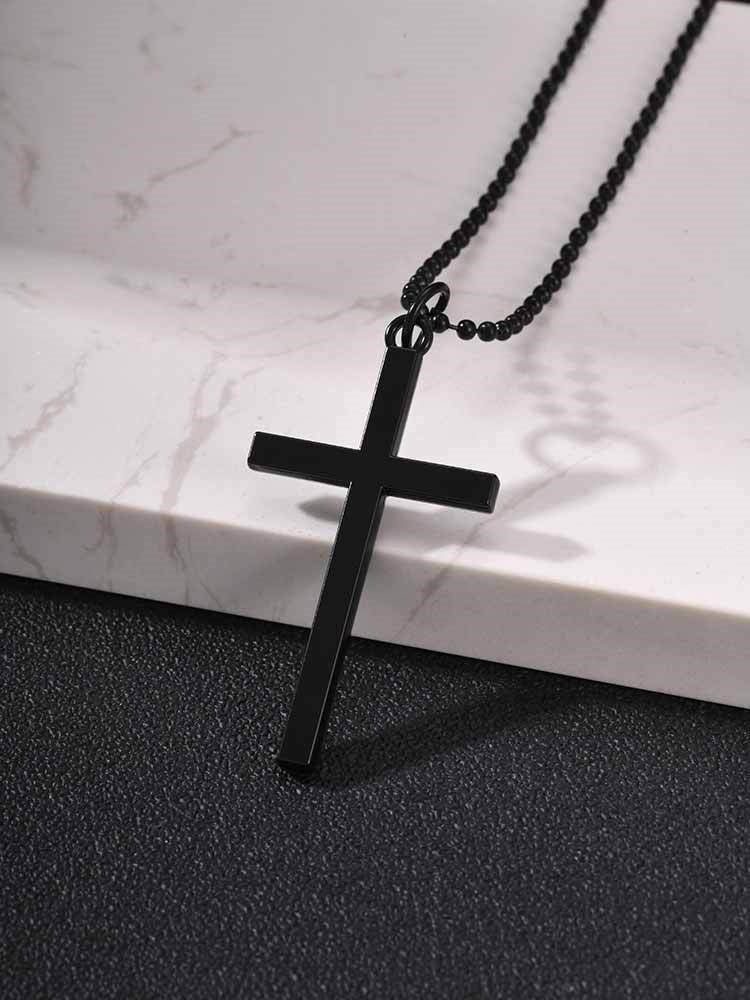 Alloy Cross Necklace Male Hip Hop Neutral Style Hip Hop Pendant Hot-Selling Model