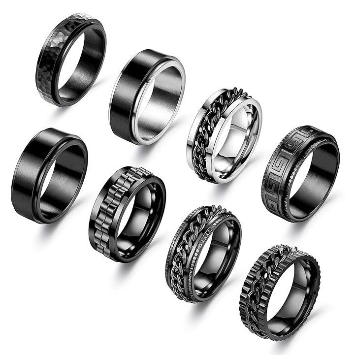Planderful Everyday Genie Rotating Stainless Steel Ring For Men And Women Unisex Protection Design