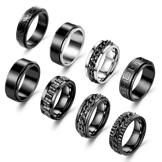 Planderful Everyday Genie Rotating Stainless Steel Ring For Men And Women Unisex Protection Design