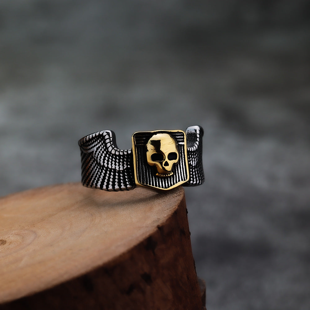 European And American Fashion Gold Skull Men's Ring Jewelry