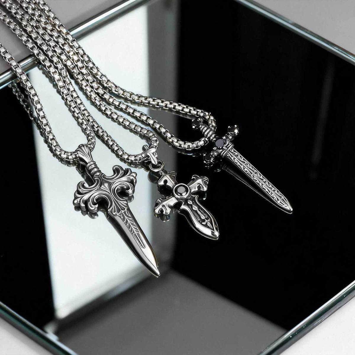 Gothic Zircon Pendant Necklace — Three Designs