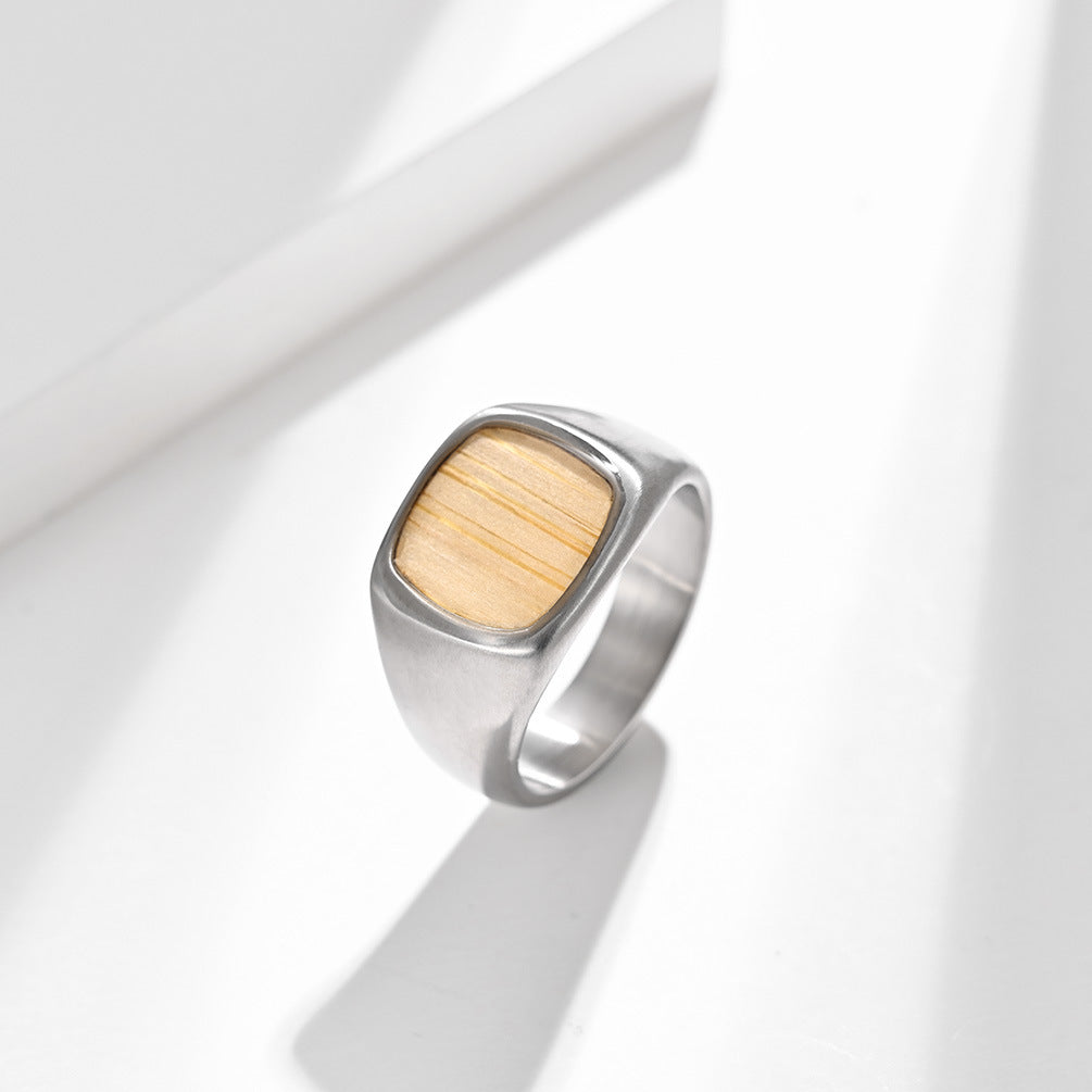 E-commerce Supply Large Plate Smooth Surface Men's Ring