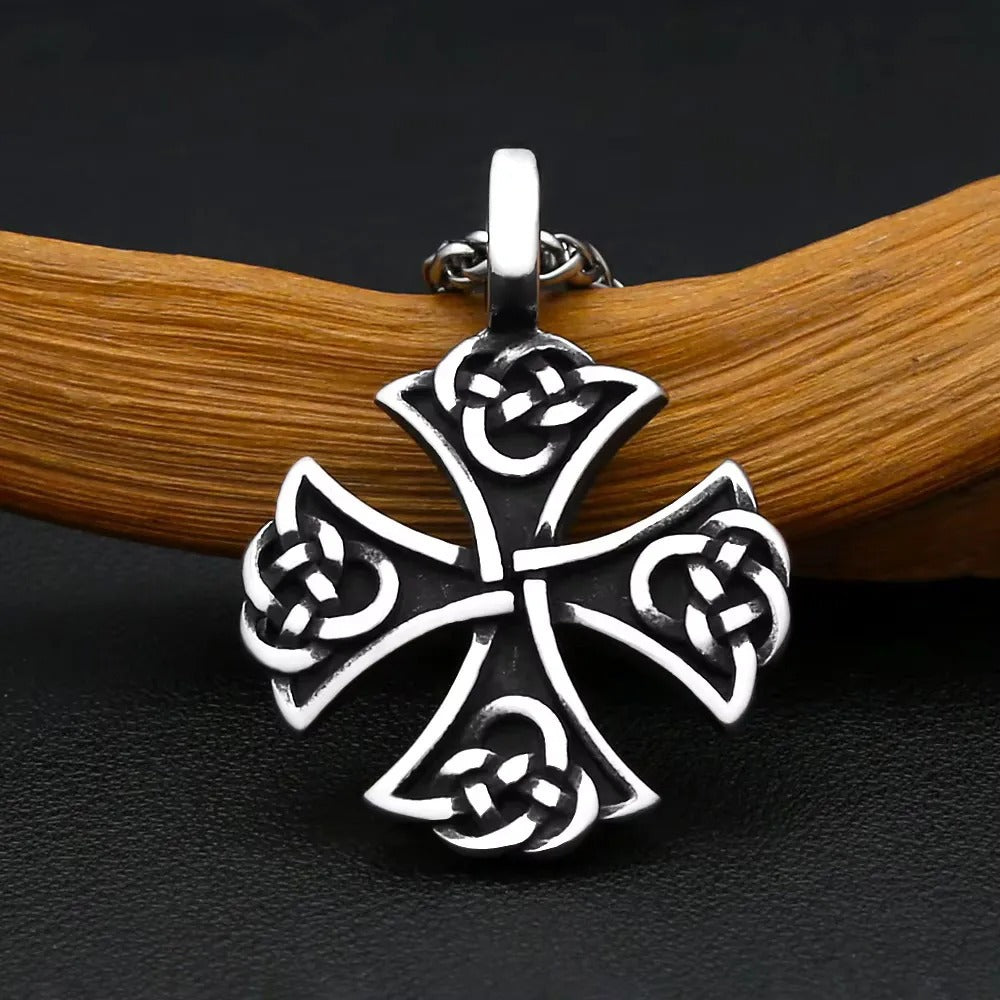 Punk Cross Viking Stainless Steel Men's Pendant Necklace