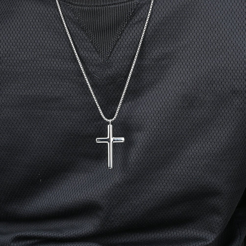 Titanium Steel Cross Necklace for Men and Women Wear