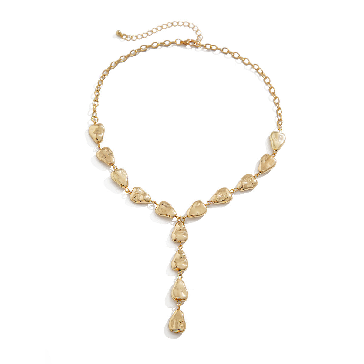 Y-Shaped Water Drop Fringed Necklace High-End Special-Shaped Baroque Handmade Beaded Necklace
